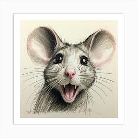 Rat Drawing 1 Art Print