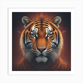 Tiger Animal Feline Predator Portrait Carnivorous Art Print