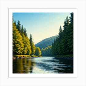 River In The Forest Art Print