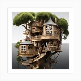 A stunning tree house that is distinctive in its architecture 5 Art Print