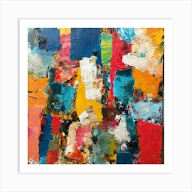 Large Color Abstract Collage (4) Art Print