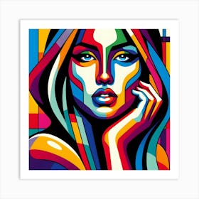 Colorful Abstract Woman Art Print