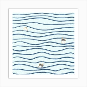 Seaside Corgi Art Print