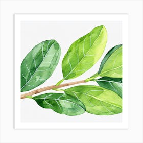 Watercolor Leaf Painting Art Print