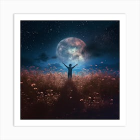 Full Moon In The Field Art Print