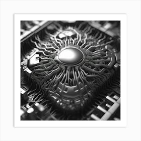 Cpu black and white Art Print