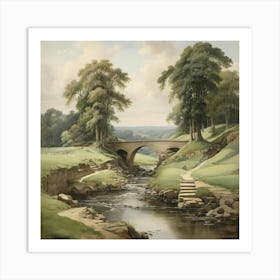 Landscape Bridge Huntingdon Valley Henry Lyman Sayen 1 Art Print