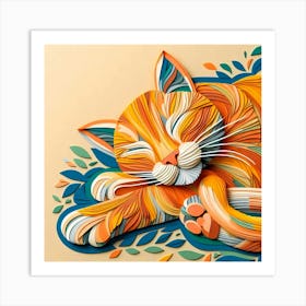 Feline Cat Creative Artwork Illustration 74 Art Print