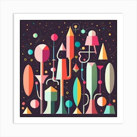 Abstract Candles Illustration 1 Art Print