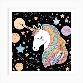 Unicorn In Space 1 Art Print