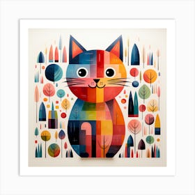 Colorful Cat Art Print