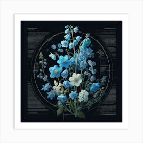 Blue Flowers 1 Art Print