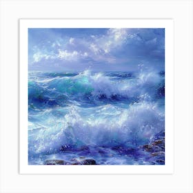 Ocean Crashing Waves Art Print