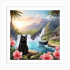 Hawaiian Cat 1 Art Print