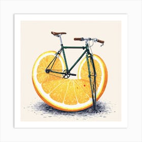 Orange Bicycle 12 Art Print