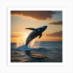 Humpback Whale Jumping 7 Art Print