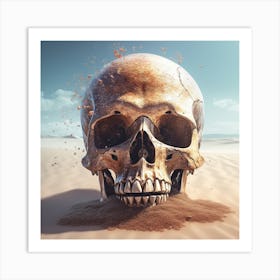 Skull In The Desert 2 Art Print