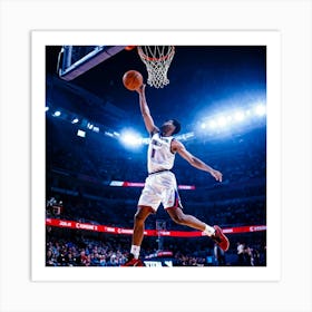 Court Arena Sport Basketball Professional Game Net Ball Point Action Background Man Prof (10) Art Print