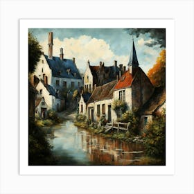 Village By The Water Art Print