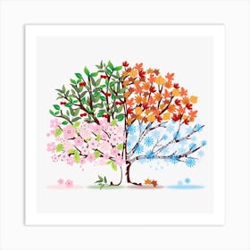 Seasons Spring Summer Fall Winter Art Print