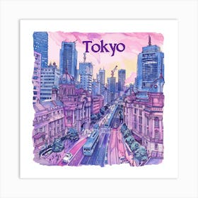 Tokyo City Art Print