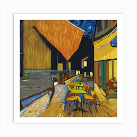 Night At The Cafe 4 Art Print