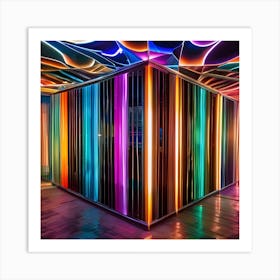 Room With Colorful Lights 1 Art Print