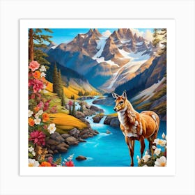 Deer By The River 1 Art Print