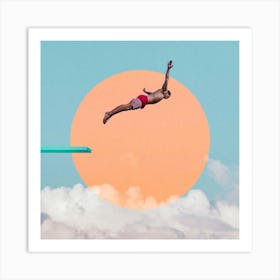 Sky Diving (Square) Art Print