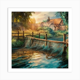 Bridge Over A Stream Art Print