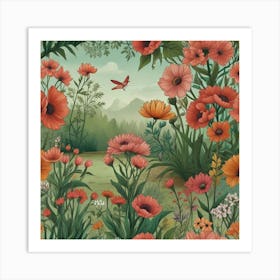 Garden Of Flowers Art Print