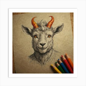 Goat Head 3 Art Print