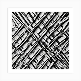 Abstract Black And White Pattern 4 Art Print