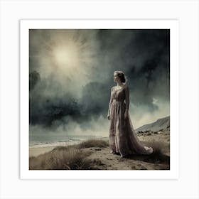 Woman On The Beach Art Print