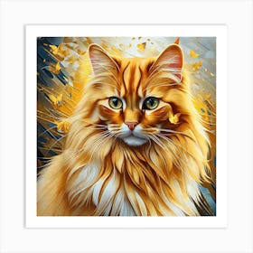 Orange Cat Painting 3 Art Print