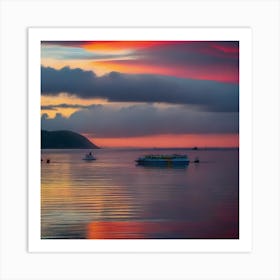 Sunset At Sea 3 Art Print