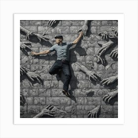 Wall man Art Print