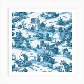 Snowy Village Art Print