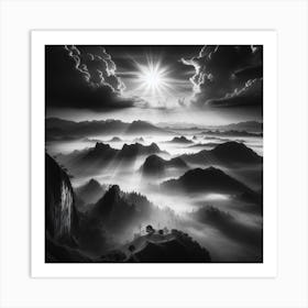 Sunrise Over The Mountains Art Print