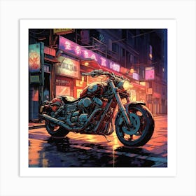 Samurai Motorcycle Art Print