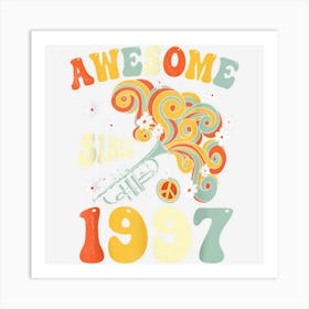 Awesome Since 1997 26th Birthday Retro Groovy Trumpeter Art Print