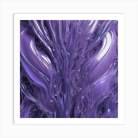 Lavender Fluid Underwater Fractal Pattern Bioluminescent Different Shapes Abstract Art By Jaco 432112376 Art Print