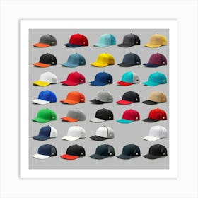 Baseball Caps Art Print