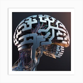 Brain With Wires 7 Art Print