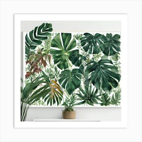 Jungle Night Botanical Art Print Art Print