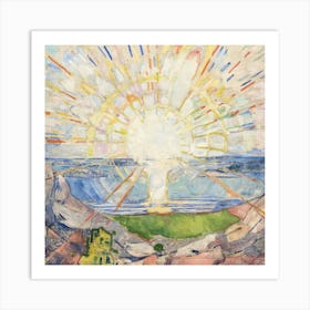 Sun Rising Over The Sea Art Print