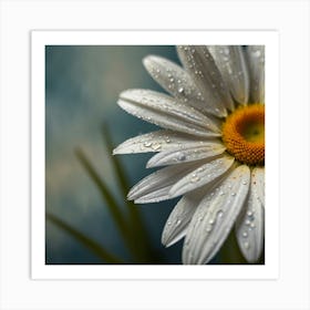 Daisy With Raindrops Art Print