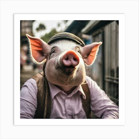 Portrait Of A Pig 1 Art Print