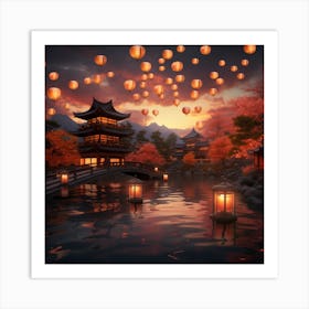 Asian Lanterns Art Print