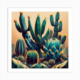 Cacti Artistry Art Print